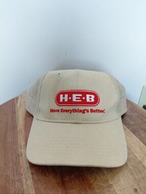 HEB Grocery Company Here Everything's Better Beige Trucker Hat OS